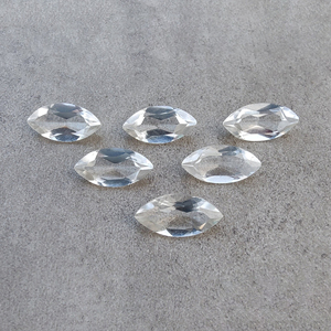 Pierre précieuse en quartz naturel, taille marquise facettée, calibrée, pour la fabrication de bijoux - Product Image 1