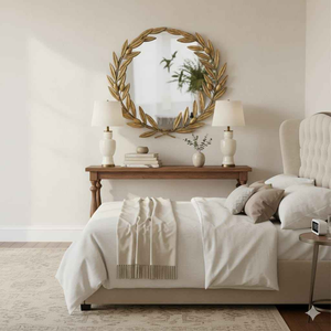 Miroir mural en métal en forme de feuille, moderne et élégant, de haute qualité, avec couleur et taille personnalisables pour la décoration de la maison de vacances - Product Image 5