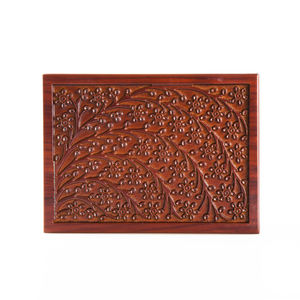 Wood Pet Cremation Urn Floral Embossed <b>Memorial</b> <b>Box</b> for Dogs Funeral Supplies - Product Image 4