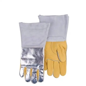 Gants de soudage TIG en cuir grainé de vachette et feuille d'aluminium de qualité supérieure, résistants à la chaleur et aux étincelles, pour soudeurs professionnels - Product Image 1
