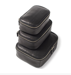 Étui de rangement de voyage en cuir synthétique microfibre avec fermeture éclair, 2-3 compartiments, sac de protection durable - Product Image 3