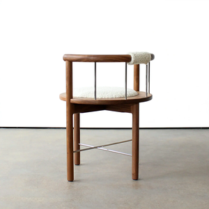 Chaise de salle à manger en bois au design scandinave moderne, siège rembourré en laine imperméable et légère, dossier amovible, mobilier de maison - Product Image 3