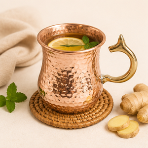 Pure Copper Hammered Moscow Mule Mug with Unique Whale Tail Brass Handle Premium Cocktail <b>Cup</b> for <b>Cold</b> Beverages & Barware - Product Image 4