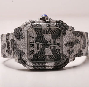 Reloj Automático Personalizable Diamante VVS Moissanite Unisex Caja Completa de Oro Blanco con Acero y Cristal para Hombre - Product Image 4