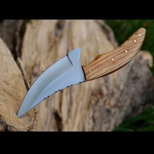 Couteau de chasse personnalisable 2023 en acier Damas de haute qualité, fait main, pour la survie et le camping, couteau de poche avec manche en bois, OEM industriel - Product Image 5