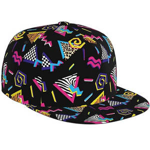 Casquette de baseball snapback 5 panneaux personnalisée, impression par sublimation multicolore, étiquette tissée, sportive, polyester imperméable - Product Image 1