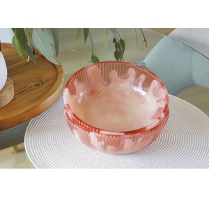 Bol de service en résine de luxe, vaisselle décorative faite à la main pour la maison et la salle à manger - Product Image 1