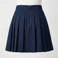 Jupe plissée courte pour femme, couleur unie bleu marine, taille normale, style confortable pour toutes les saisons