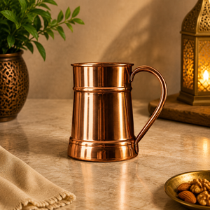 Taza de cobre puro lisa con asa, taza Moscow Mule para bar en casa, tazas para cócteles, tazas con beneficios para la salud ayurvédica - Product Image 1
