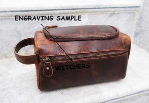 Premium Leather Toiletry Bag Men Travel Dopp Kit Waterproof Cosmetic Organizer Storage <b>Case</b> LTB-0151 - Product Image 4