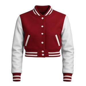 Chaqueta Varsity Corta Moderna Estilo Y2K para Mujer, Chaqueta Letterman con Logotipo Personalizado Disponible - Product Image 5