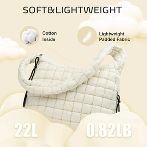 Wholesale Light Weight Woman <b>Large</b> Travel Weekender Quilt Stitching <b>Bags</b> Polyester Quilted Puffer Satchel Handbag Puffy <b>Bag</b> - Product Image 3