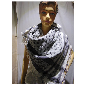 Pañuelo Árabe Cuadrado de Algodón con Diseño de Estrellas Pequeñas Tejidas en Lurex, Estilo Arafat, Suave, Transpirable y a la Moda - Product Image 5