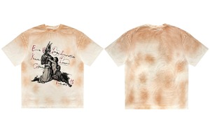 Men's <b>Tie</b> Dye Cotton T-Shirt Short Sleeve Regular Fit O-Neck Hand Drawn Pattern Street Style <b>Knitted</b> Fabric Quick Dry - Product Image 4