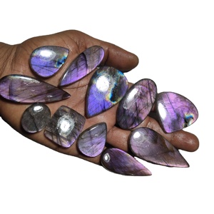 Lot de cabochons en quartz violet naturel poli et lisse pour la fabrication de bijoux - Product Image 2