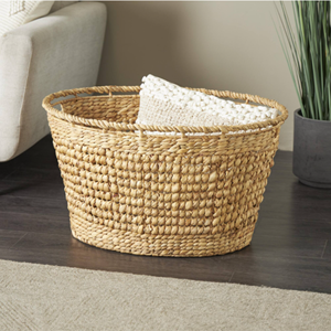 Eco-Friendly Price Water Hyacinth <b>Basket</b>, Hand Woven <b>Storage</b> Hamper With Handle Premium Handcrafted Home Decor From Vietnam - Product Image 6