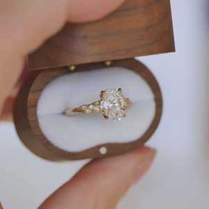 Anillo de compromiso de oro macizo de 14 quilates con diamante ovalado cultivado en laboratorio, estilo vintage antiguo, solitario, para mujer, venta al por mayor personalizada - Product Image 4