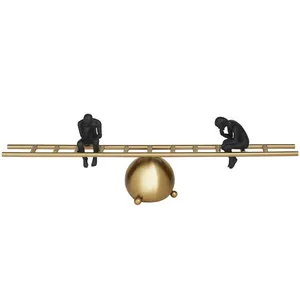 Contemporary Aluminum Sculpture <b>Figurative</b> Balance Art Decor Eco-Friendly for Living Room Tabletop Display Retirement 27.10x8.25 - Product Image 3