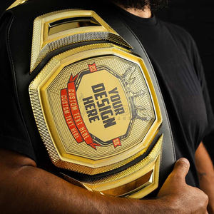 Ceintures de champion personnalisées style Victory, sangle en cuir avec plaques métalliques, fournisseur en gros - Product Image 2