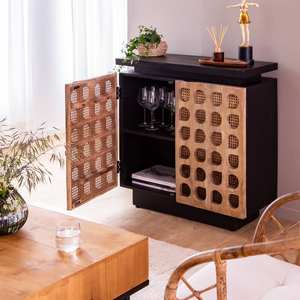 Vandana Prime Merino carved mango wood <b>sideboard</b> - Product Image 2