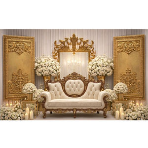 Cadres en bois dorés de luxe, panneaux de fond de scène modernes, taille personnalisée, légers, professionnels, pour la décoration d'événements de mariage, USA - Product Image 1