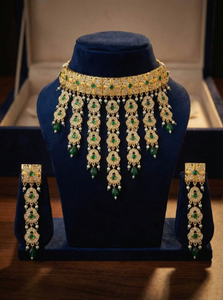 Indan Wholesale 2026 Latest Fashion Traditional Gold Plated <b>Pearl</b> Choker Necklace <b>Set</b> for Women Wedding Engagement Anniversary - Product Image 2