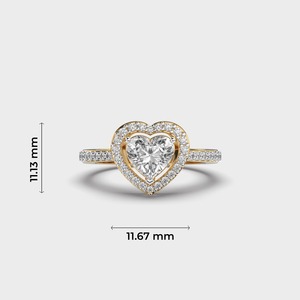 Anillo de Compromiso con Diamante Tallado en Corazón, Certificado IGI, Chapado en Oro, Engaste Invisible, Joyería Fina Romántica para Mujer - Product Image 4