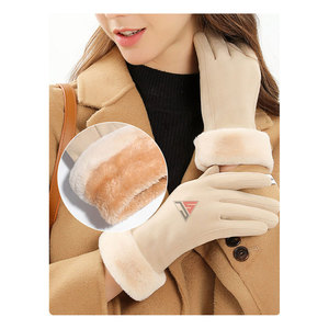Fashion Womens Car <b>Driving</b> <b>Gloves</b> Good Cotton Fleece <b>Gloves</b> Women For Winter With Fur Lining - Product Image 3