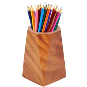 Porte-stylo en bois pour bureau, support élégant pour crayons, organiseur de bureau mignon et joli pour pinceaux de maquillage - Product Image 4
