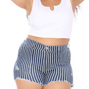 Shorts de Mezclilla para Mujer, a la Moda, de Cintura Alta, con Costuras Frontales, Elásticos, con Dobladillo Deshilachado, Estilo Casual de Verano - Product Image 6