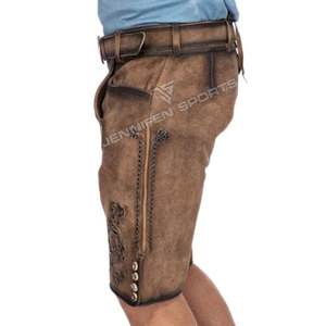 Auténticos pantalones cortos bávaros Lederhosen de cuero genuino de cabra para hombre, atuendo tradicional alemán premium para el Oktoberfest. - Product Image 5