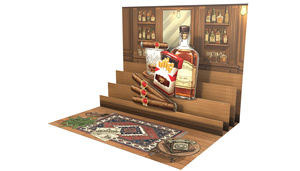 Tarjeta de Felicitación Pop-Up Vintage con Escena de Bar de Whisky, Modelo de Papel Decorativo - Product Image 2