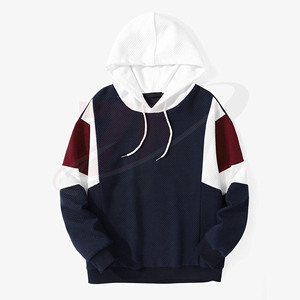 เสื้อฮู้ดบล็อกสีสำหรับผู้ชาย เสื้อผ้ากีฬา เสื้อฮู้ดออกกำลังกาย เสื้อฮู้ดผ้าโพลีเอสเตอร์ระบายอากาศได้ดี เสื้อฮู้ดลำลองสไตล์สตรีทแวร์ - Product Image 1