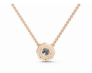 Pendentif halo hexagonal en diamant rond de 0,838 carat cultivé en laboratoire, collier Hexa's Brilliance 21 pièces, bijoux en or 9K 14K 18K, cadeau - Product Image 6