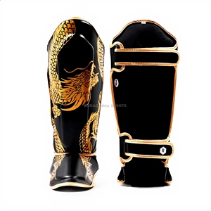 Espinilleras y Protectores de Muay Thai con Cuero PU, Color y Logotipo Personalizados para Protección en MMA y Boxeo - Product Image 3