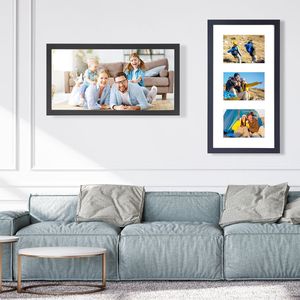 2pcs 3-Opening Wood <b>Picture</b> <b>Frame</b> 3 5x7IN Photo Collage Desktop Wall <b>Mounted</b> Display <b>Frame</b> for Home Decor Black <b>Picture</b> <b>Frame</b> - Product Image 1