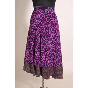 Falda Larga Maxi Bohemia Reversible Hecha a Mano para Mujer, Falda de Seda Artística, Ropa Hippie para Festivales - Product Image 1