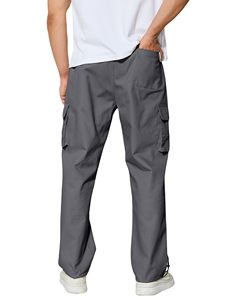 Pantalon cargo homme personnalisé respirant taille mi-haute, multi-poches, style streetwear, jogger, pour l'extérieur - Product Image 4