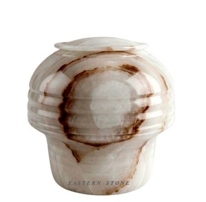 Large Mushroom Design Top Loaded Marble Cremation Urn for Adult Human Ashes, Funeral <b>Memorial</b> Ashes Urn, Wholesale Natural <b>Stone</b> - Product Image 1