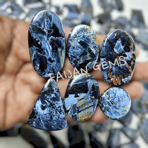Pierre précieuse de créateur Pietersite Flashy Pietersite Cabochon Lot de pierres précieuses pour bijoux Pietersite texturée pour la fabrication de pendentifs en pierre - Product Image 1