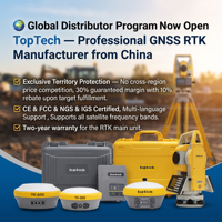 Receptor GNSS RTK Robusto de Alto Rendimiento Toptech P8III, Controlador Portátil IP68, Colector de Datos GPS con Software Surpad 4.2