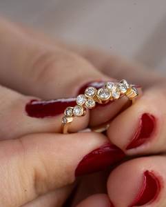 แหวนเพชรทรงกลมแบบมินิมอล ประดับเพชรแล็บโกรว์ สำหรับผู้หญิง ทองคำแท้ 18K ของขวัญวันครบรอบสำหรับคู่รัก - Product Image 6