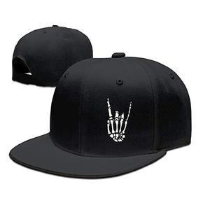 Casquette snapback noire avec broderie de main de squelette sur le panneau avant, 6 panneaux, réglable, unisexe, style streetwear, décontractée - Product Image 2