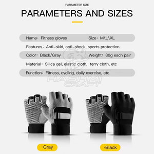 Guantes de fitness con costuras duraderas y material interior suave para levantamiento de pesas, entrenamiento en el gimnasio y rendimiento en el ejercicio. - Product Image 4