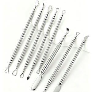 Double Head Nail Cuticle Pusher Nail Surface Sand Stainless Steel Nail Cuticle Pusher - Product Image 1