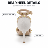 Damen Strass Stiletto High Heels Pumps Geschlossene Zehenpartie Brautsandalen für Frühling Sommer Herbst
