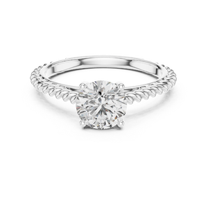 1.0ct Brilliant Cut Moissanite <b>Solitaire</b> <b>Ring</b> 925 Sterling <b>Silver</b> Twisted Band Luxury Handmade Engagement fine Jewelry for women - Product Image 1