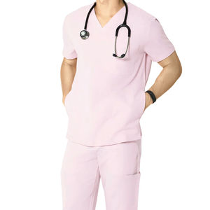 Ensembles d'uniformes d'infirmiers en velours côtelé de coton pour usage hospitalier, vente en gros, logo personnalisé avec poches - Product Image 1