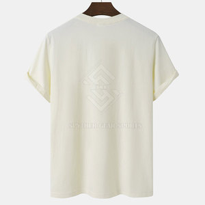 T-shirt pour homme coupe classique en polyester/coton, séchage rapide, respirant, écologique, tissu 220g, streetwear, mode décontractée - Product Image 2
