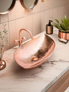 Lavabo Redondo Decorativo de Cobre para Baño, Lavamanos de Lujo Hecho a Mano, Colección Premium para Mejorar el Estilo del Mueble de Baño - Product Image 3